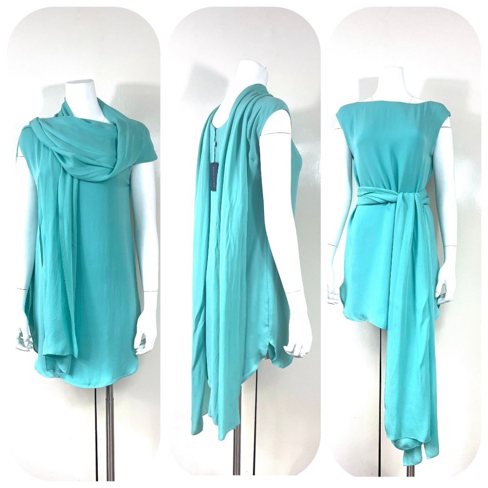 NWT Blue Label RL Silk dress with scarf - Picture 5 of 16